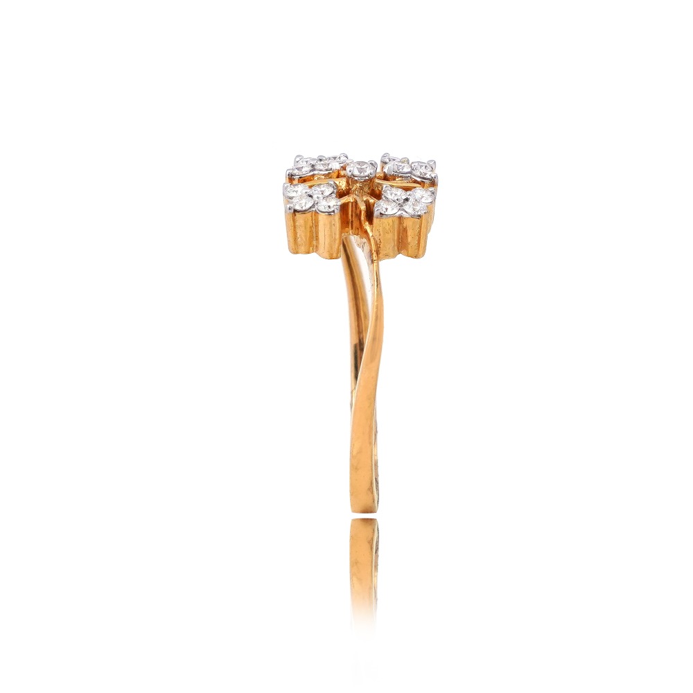 916 Gold Square Design Diamond Ring - Image 2