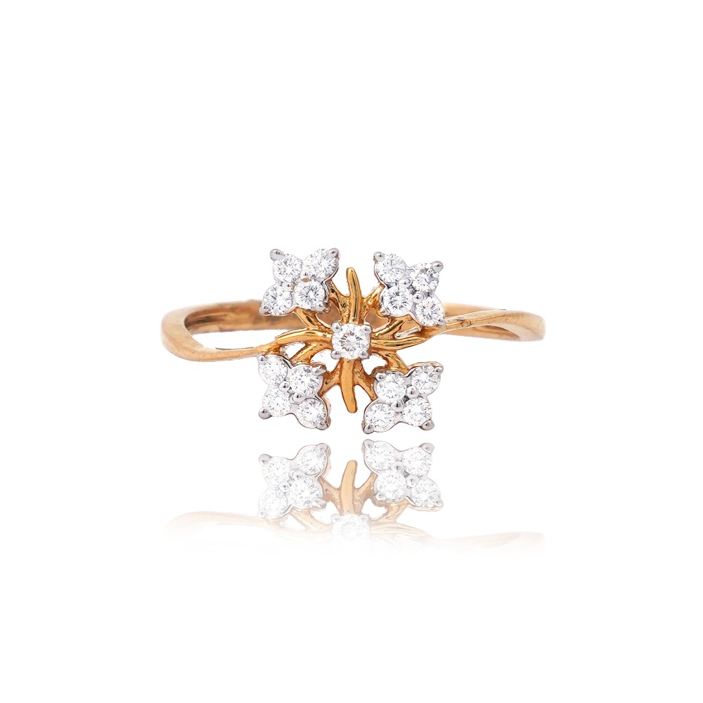 916 Gold Square Design Diamond Ring