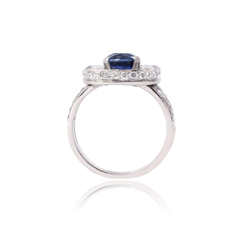 Silver Blue Stone Ring - Image 3