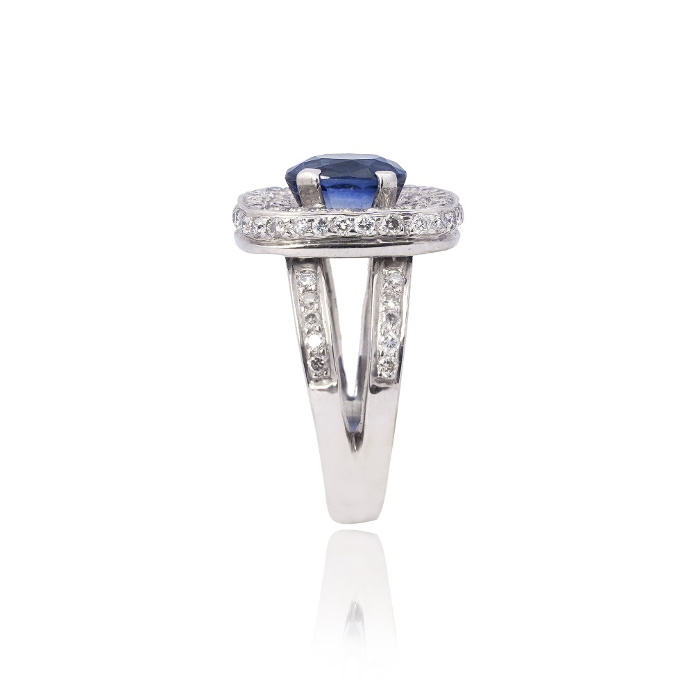 Silver Blue Stone Ring - Image 2