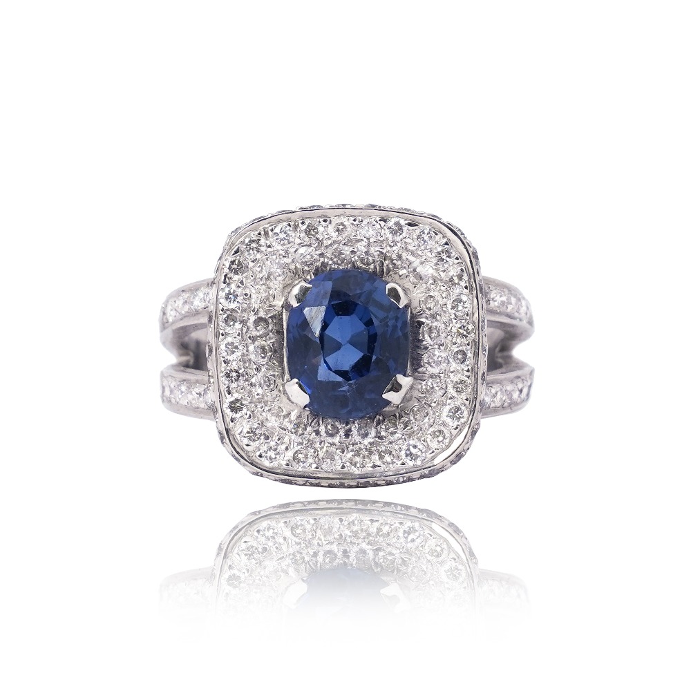 Silver Blue Stone Ring