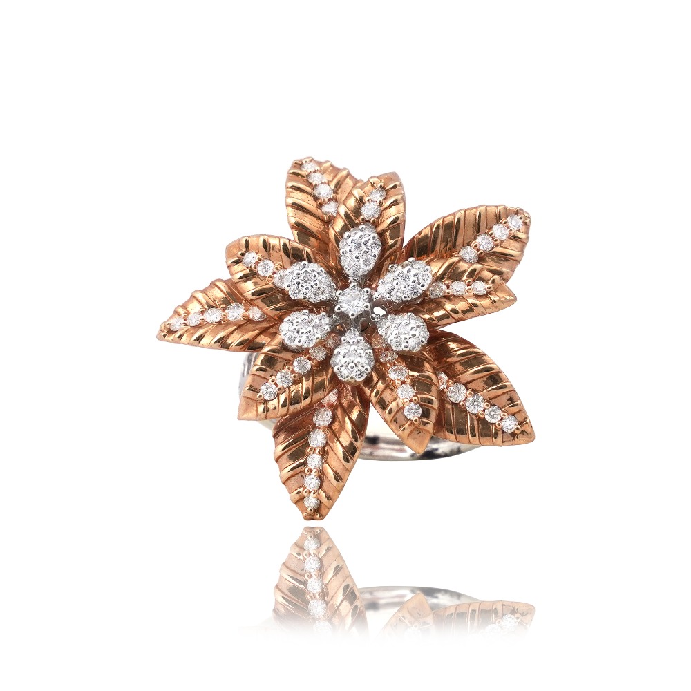 18KT Rose Gold Flower Design ring