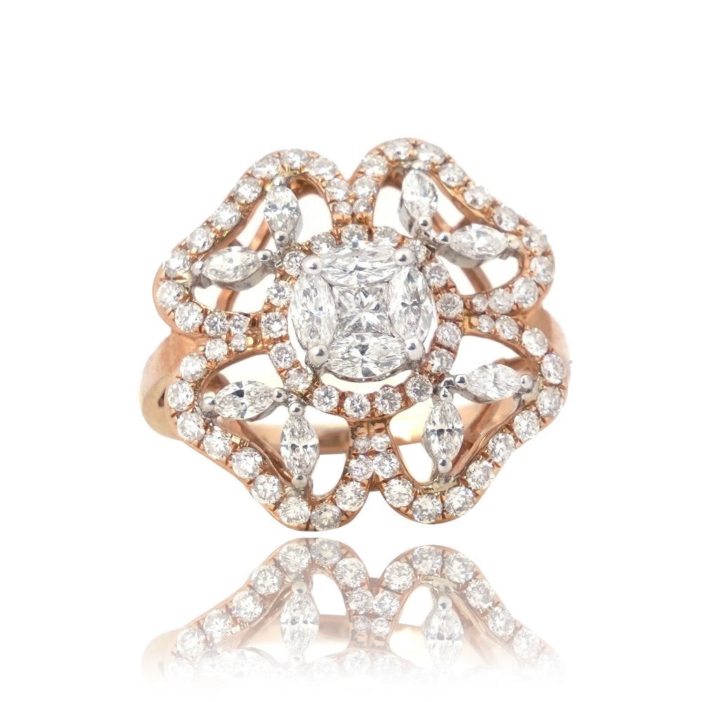 916 Gold Antique Design Diamond Ring