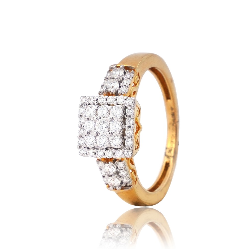 22KT Gold Simple Diamond Design Ring - Image 3