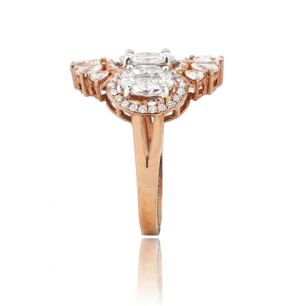 Rose Gold Attractive Design Diamond Ring - Image 4