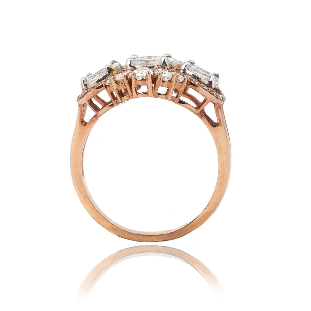 Rose Gold Attractive Design Diamond Ring - Image 3