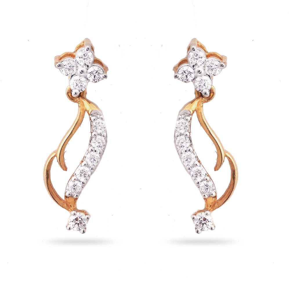 22KT Gold Elegant Design Diamond Earring
