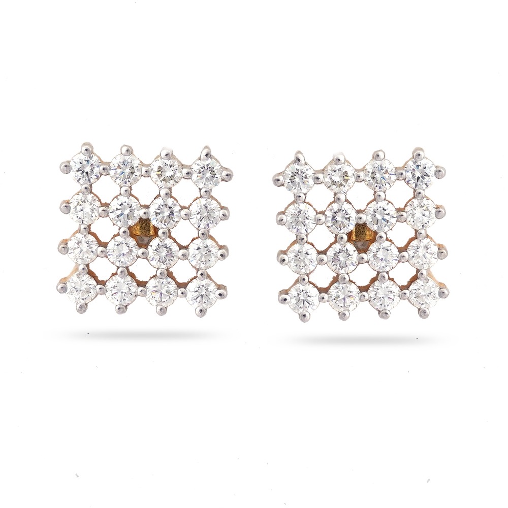 22KT Gold  Elegant Design Diamond Earring