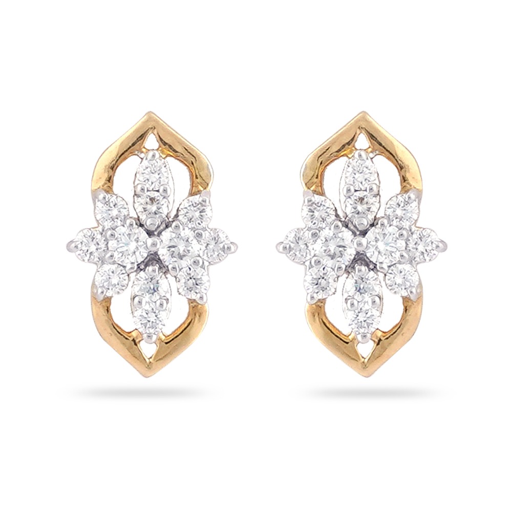 22KT Gold Delicate Diamond Earring