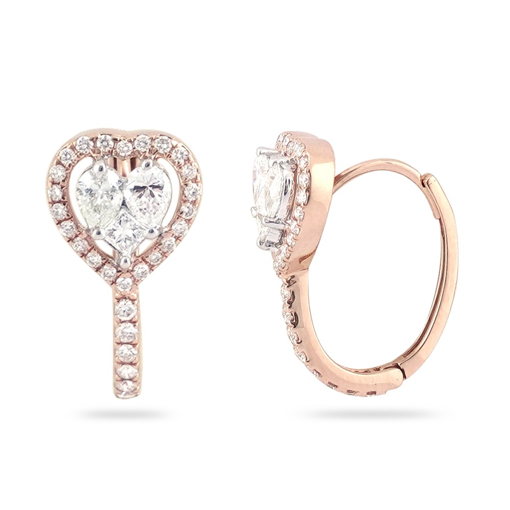 Unique Design Gold Diamond Earring - Image 2