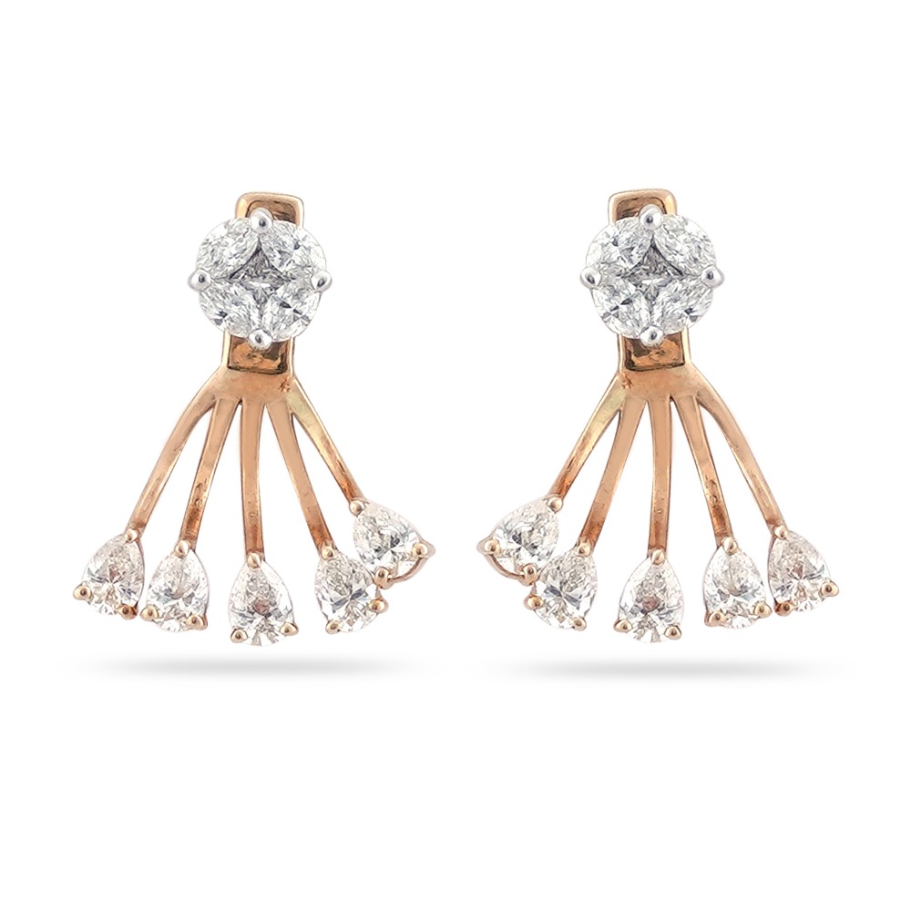 916 Gold Everstylish Design Diamond earring