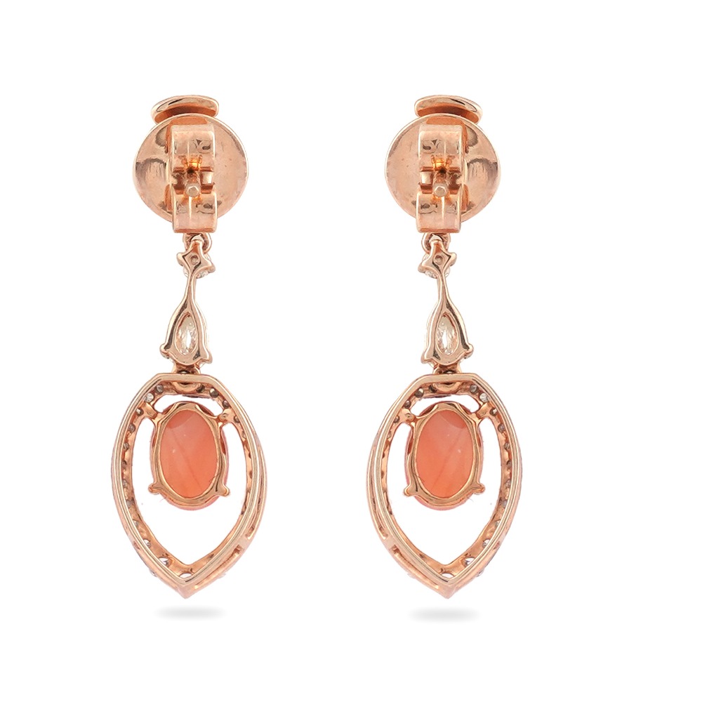 916 Gold Simple Design diamond Earring - Image 4