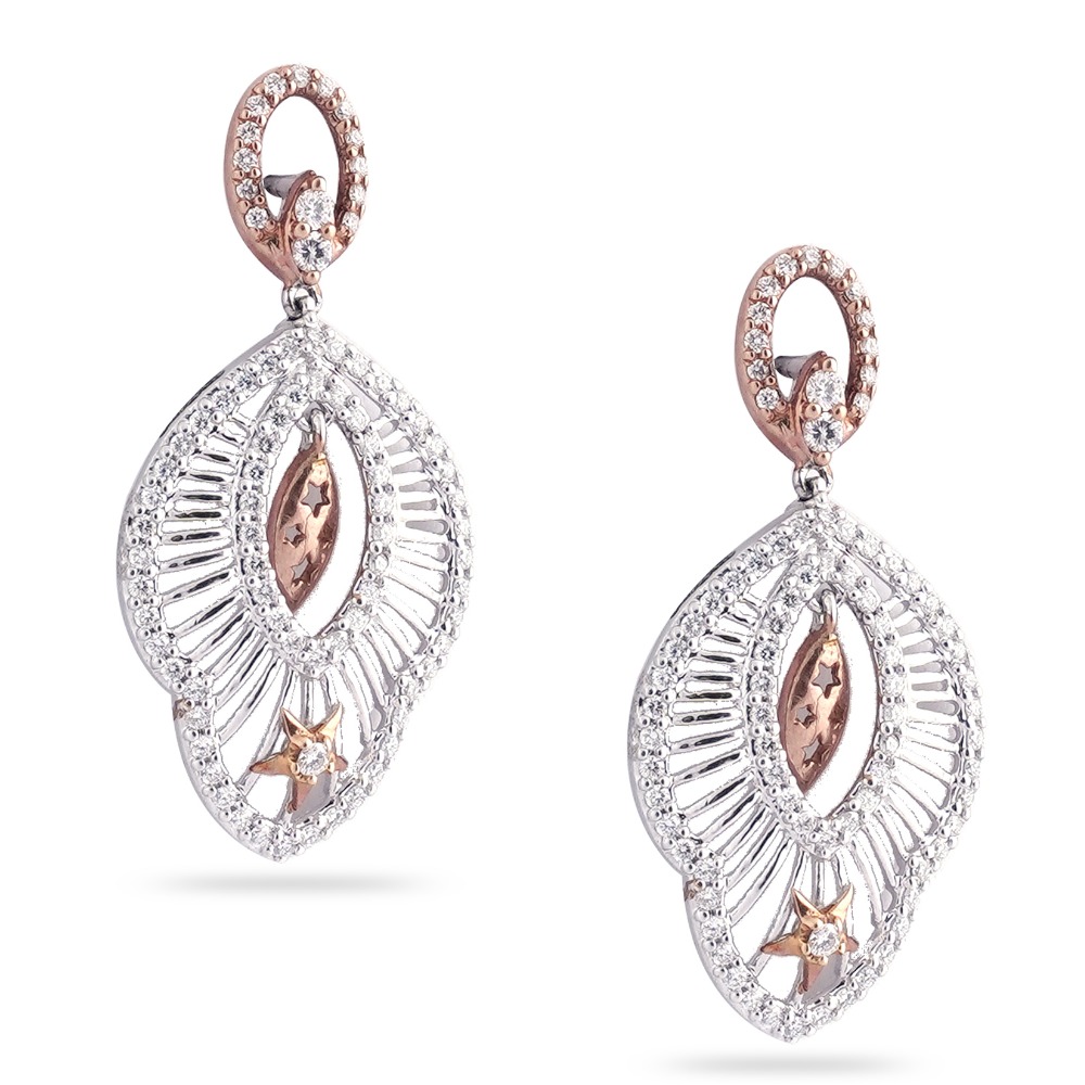 916 Gold diamond Light Weight Earring - Image 4