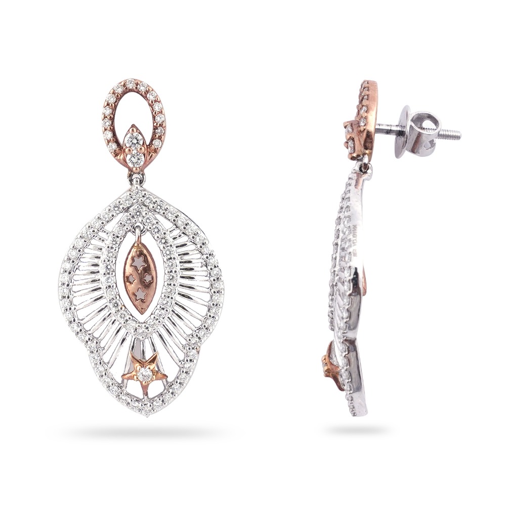 916 Gold diamond Light Weight Earring - Image 2