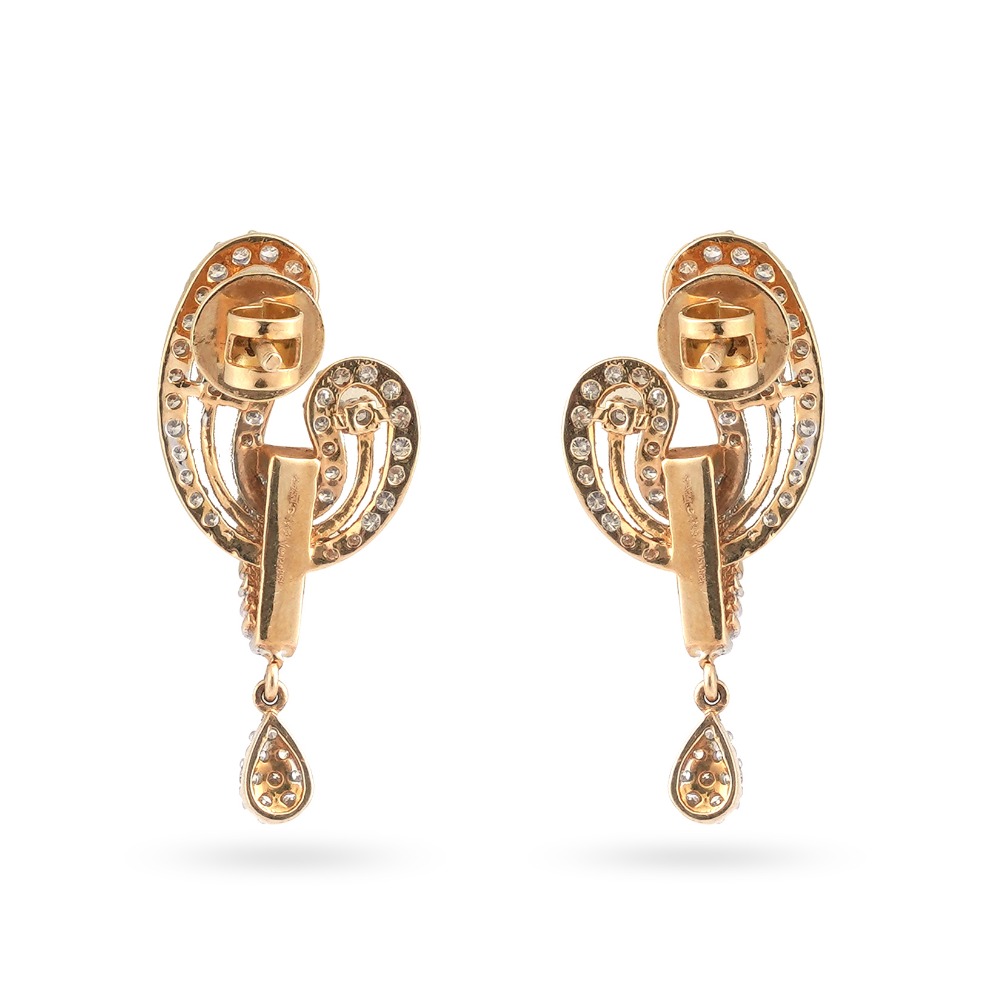 New Style Design 916 Gold Diamond Earring - Image 4