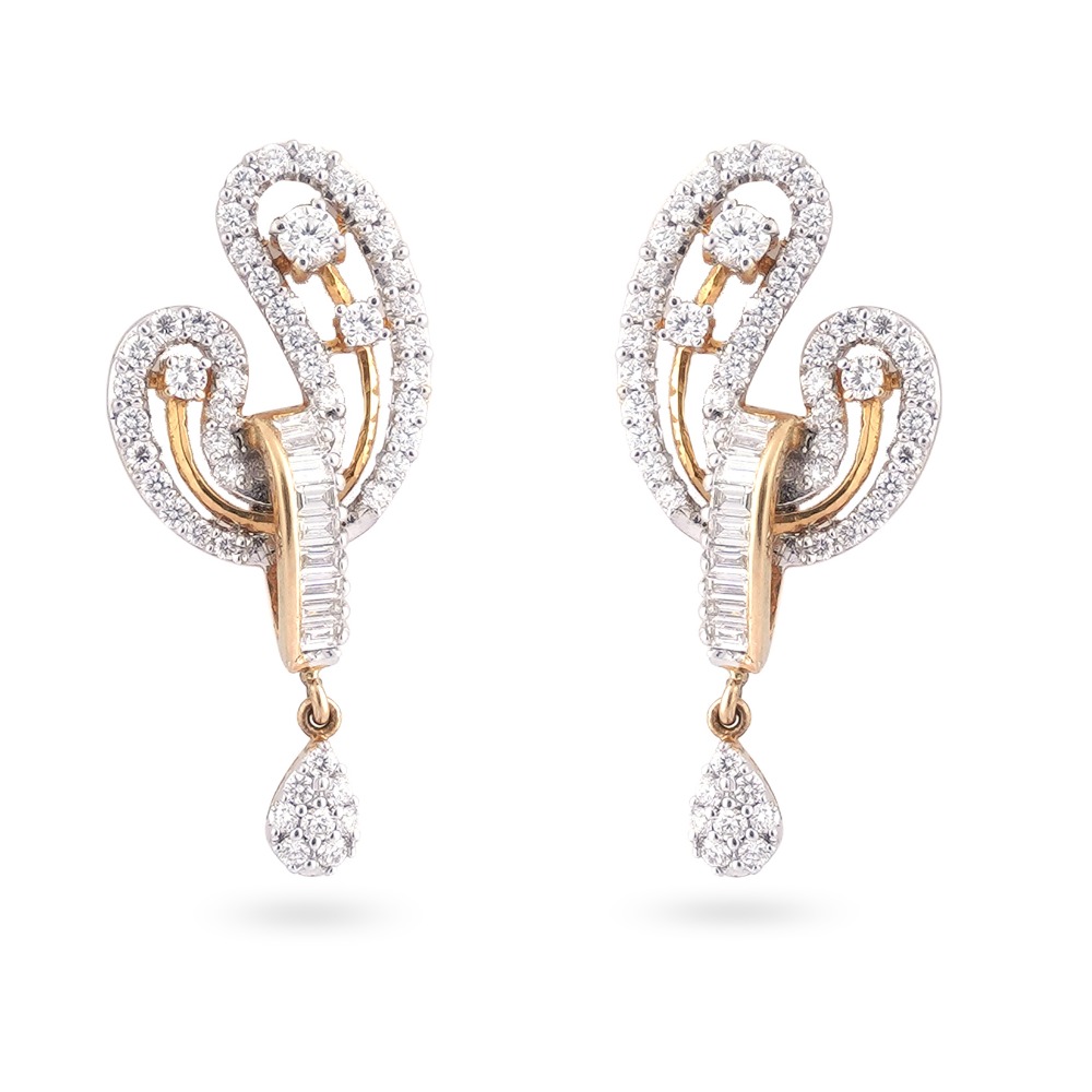 New Style Design 916 Gold Diamond Earring