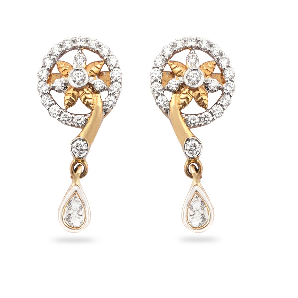916 Gold Unique Hallmark Design Gold Earring