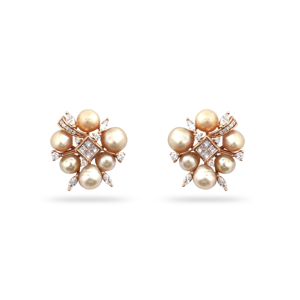 916 Gold Classic Design Diamond Earring