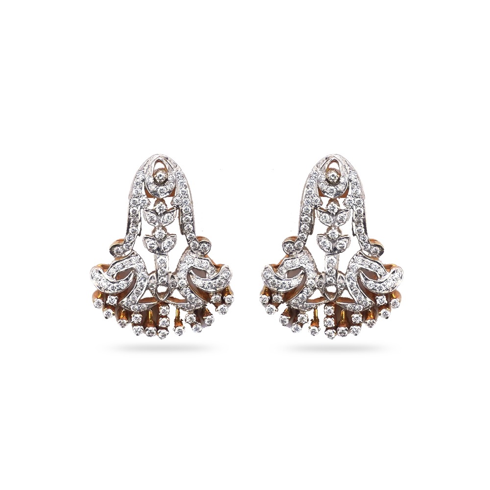 22K Gold Designer Diamond Pendant Set - Image 3