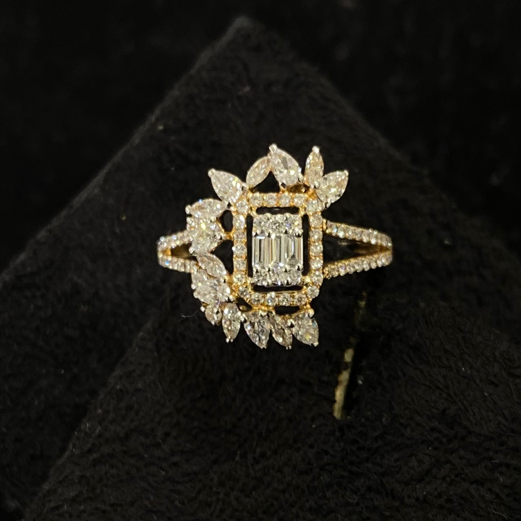 Fancy engagement diamond ring