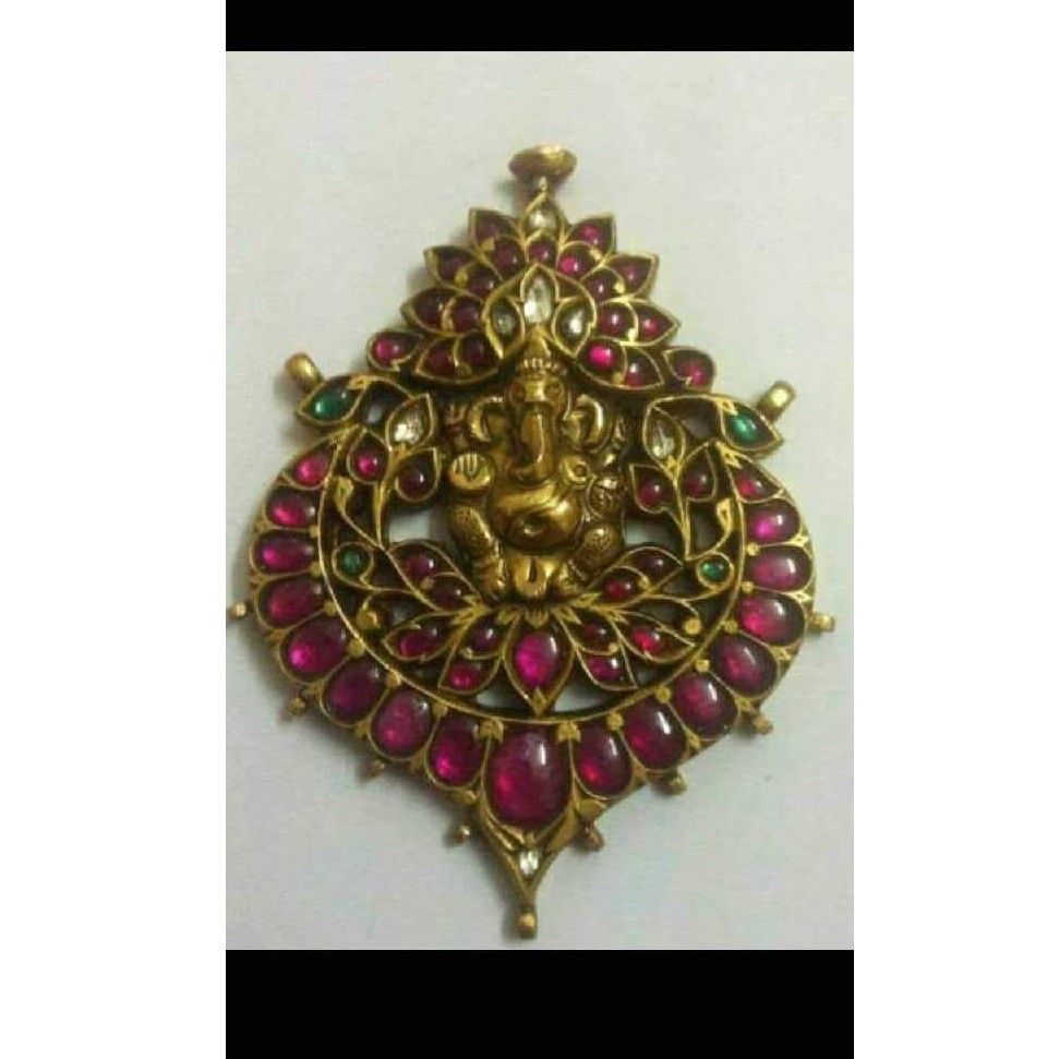 22KT Gold Jadtar Pendant For Women