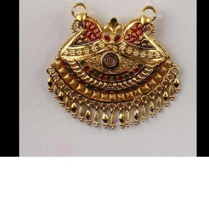 Attractive 22KT Gold Meenakari Pendant