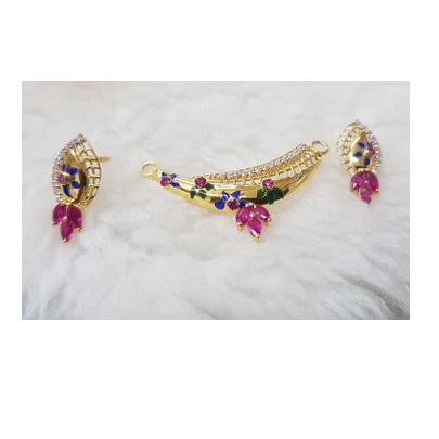 916 Gold Fancy Color Diamond Pendant Set