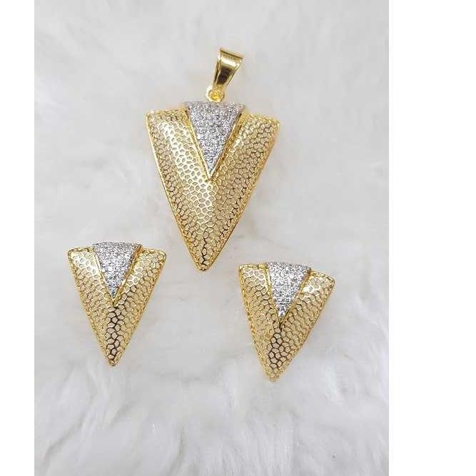 916 Gold Classic Pendant With Earring
