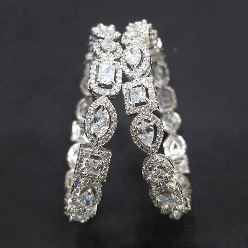 925 Silver Stylish Swarovski Stones Kada