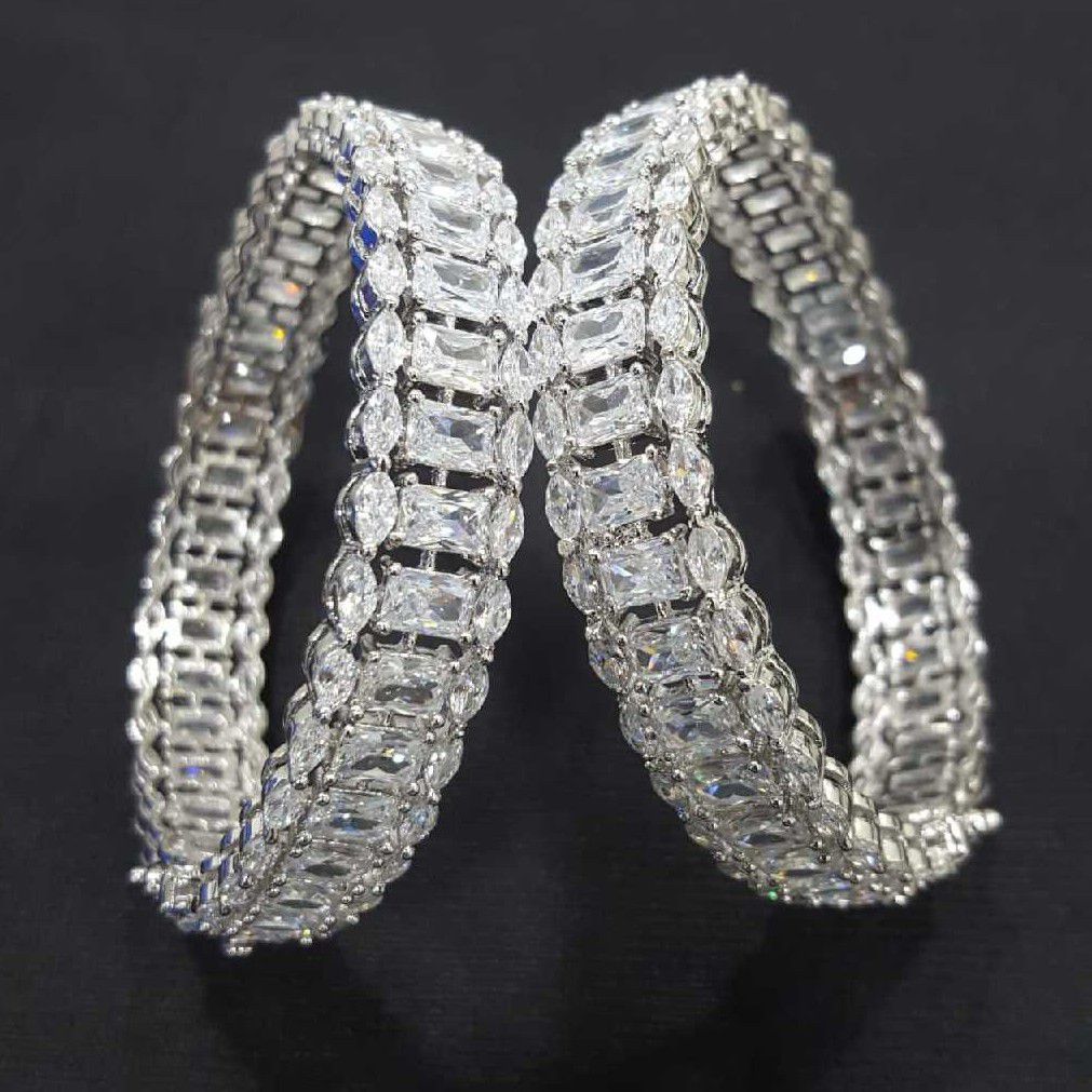 925 Silver Designer Swarovski Stones  Kada