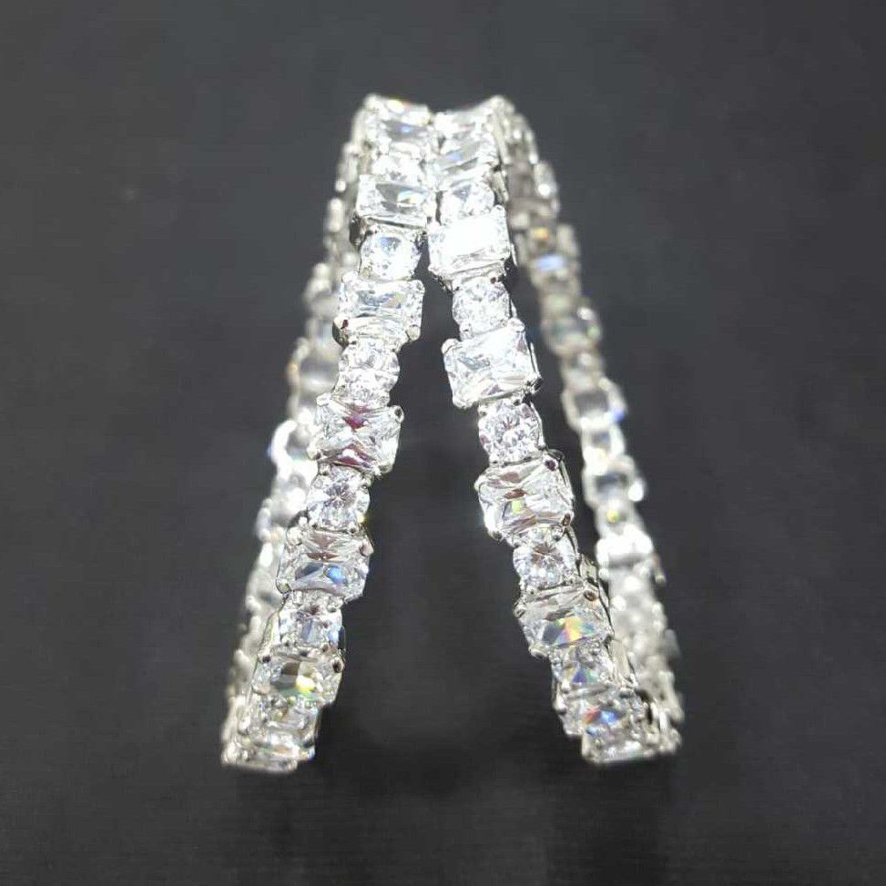 925 Silver Fancy Swarovski Stones Kada