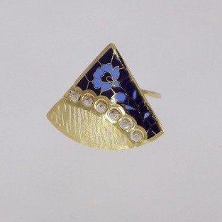 Triangle Shape 916 Gold MeenaKari Ladies Ring