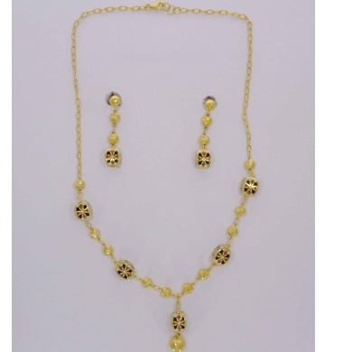 Fancy 916 Gold Fancy Ladies Necklace Set