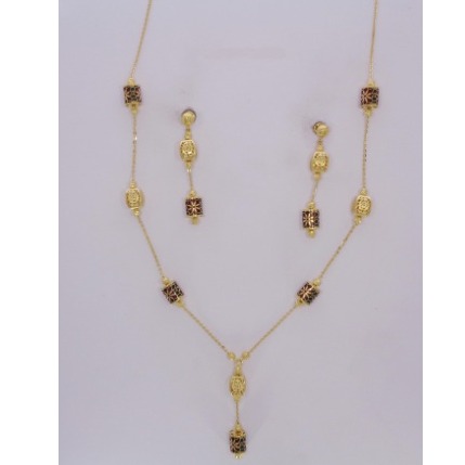 Fancy 916 Gold  Ladies Necklace Set