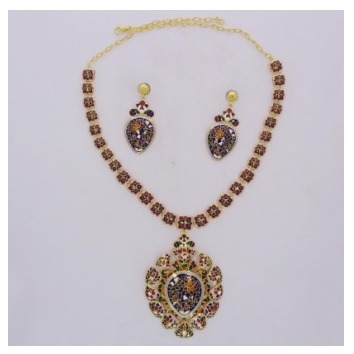 916 Gold Traditional Style Ladies Necklace Set