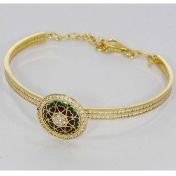 916 Gold Meenakari Bangles Style Ladies Kada