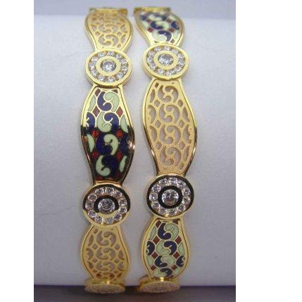 Meenakari 916 Gold Ladies Bangles