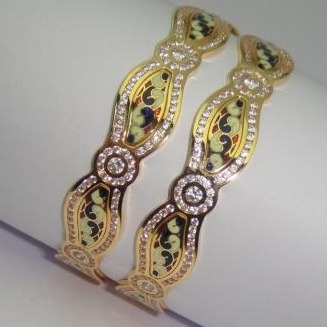 Gold Meena Traditional Ladies Bangles