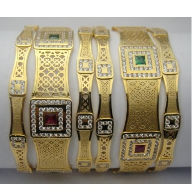 916 Gold  Classic  Meenakari Bangle  Set