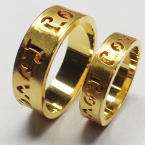 916 Gold Trendy Couple Ring