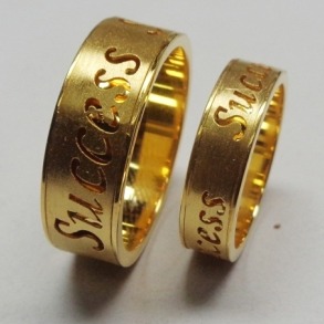916 Gold Wedding Couple Love Band