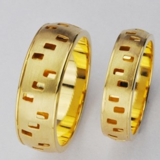916 Gold Couple CNC Wedding Ring