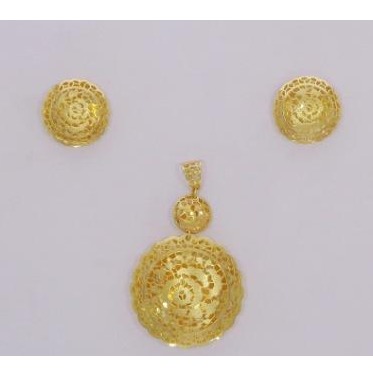 916 GOLD CNC TRADITIONAL PENDANT SET
