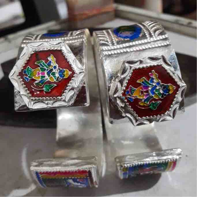 Silver Gents Indian Bharwadi kada