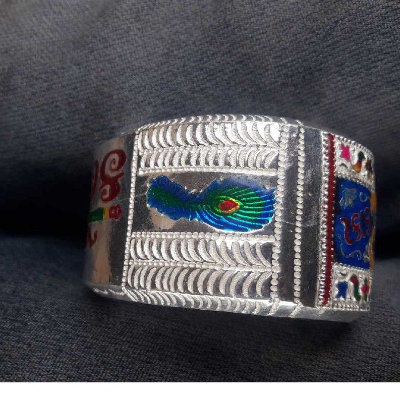Silver Indian Gents Bharwadi Kada