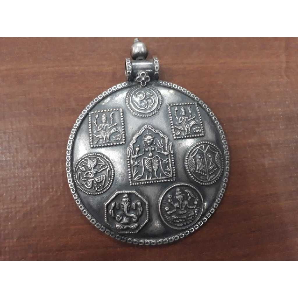 Silver Religious Designer Round Pendant