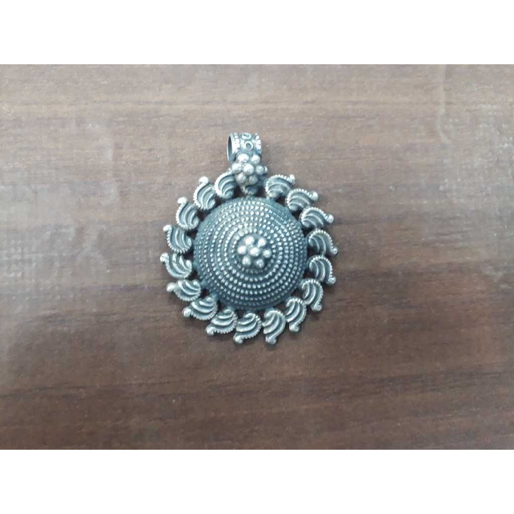 Silve Designer Round Oxidised Pendant