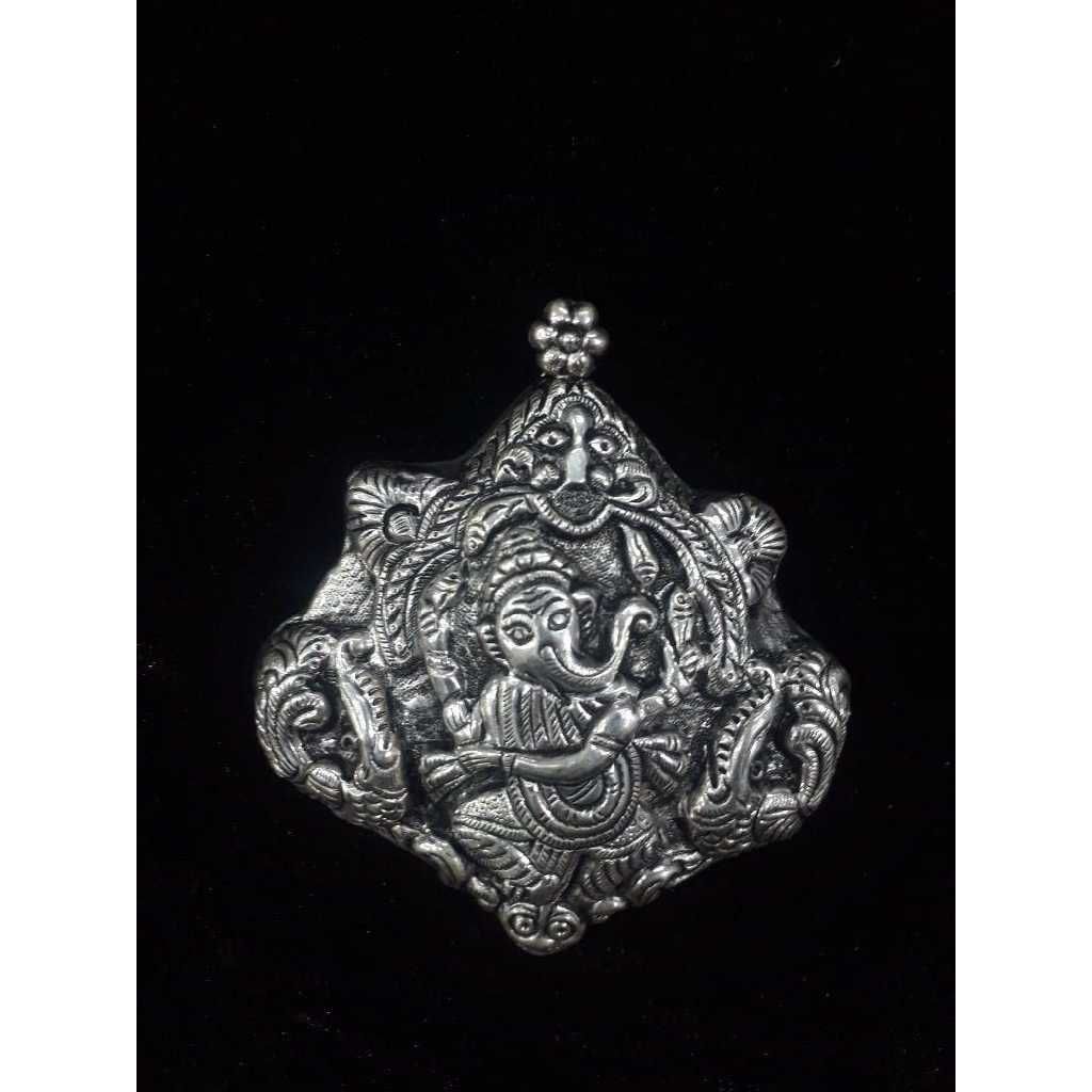 Silver Designer Ganesha Pendant