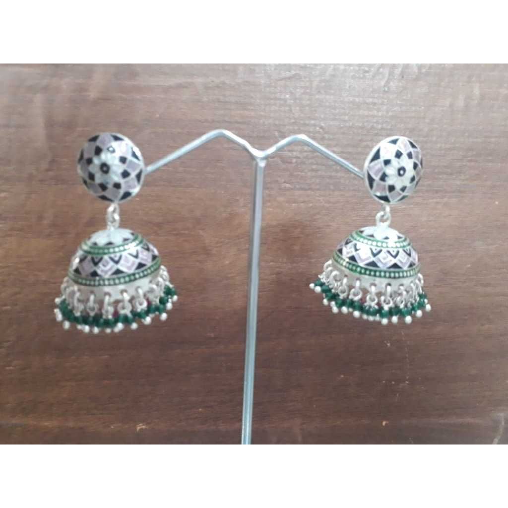 925 Silver Jhumar Vertical Earrings