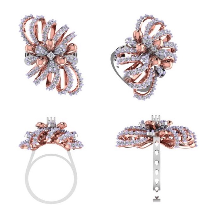 Attractive Rose Gold Diamond Ring